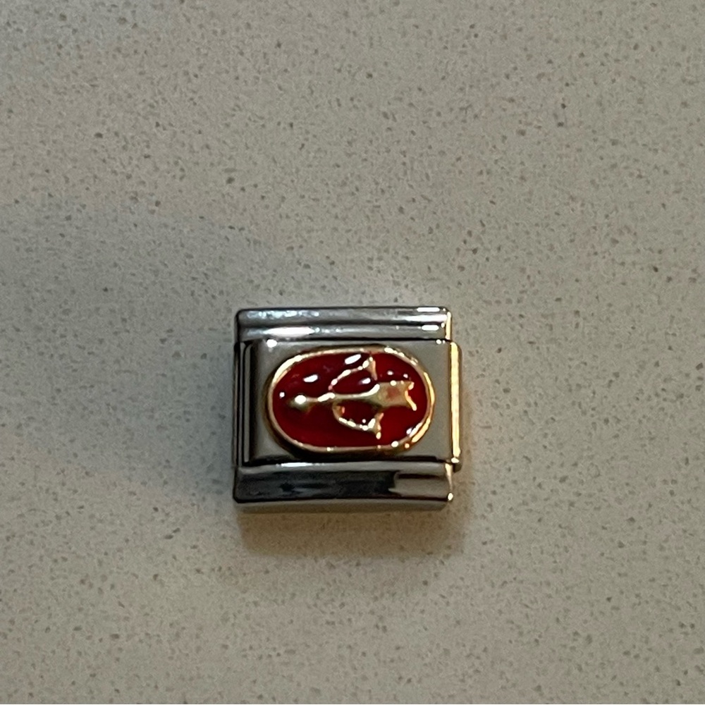 NWOT Zoppini Sagittarius Zodiac red enameled link charm